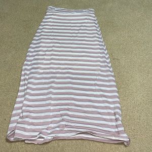 Striped Pink Nude long Skirt